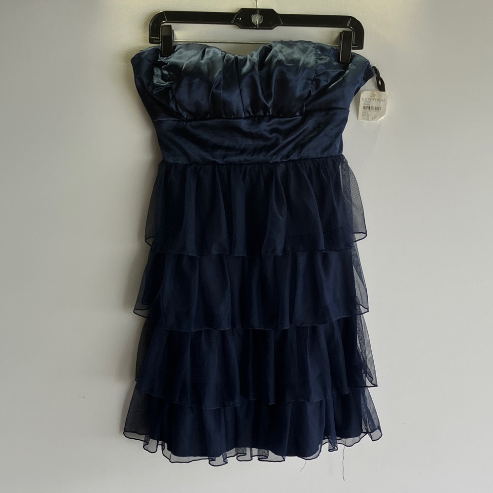 Nordstrom Strapless Navy Tiered Dress
